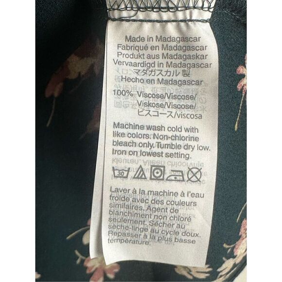 Madewell green floral short sleeve top size M - Picture 4 of 5